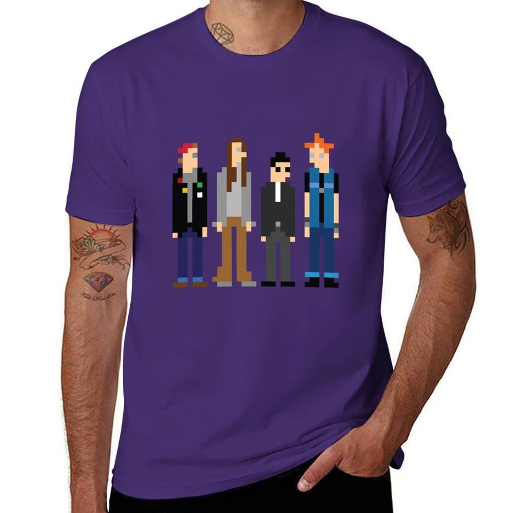 Rick Neil Mike y Vyvyan Pixel Art Camiseta Inspirada en The Young Ones camisetas personalizadas para aficionados al deporte hombre