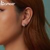 BAMOER 925 Sterling Silver Reindeer Hoop Earrings Lightweight White Gold Plated Christmas Hoop Earrings for Women SCE1812