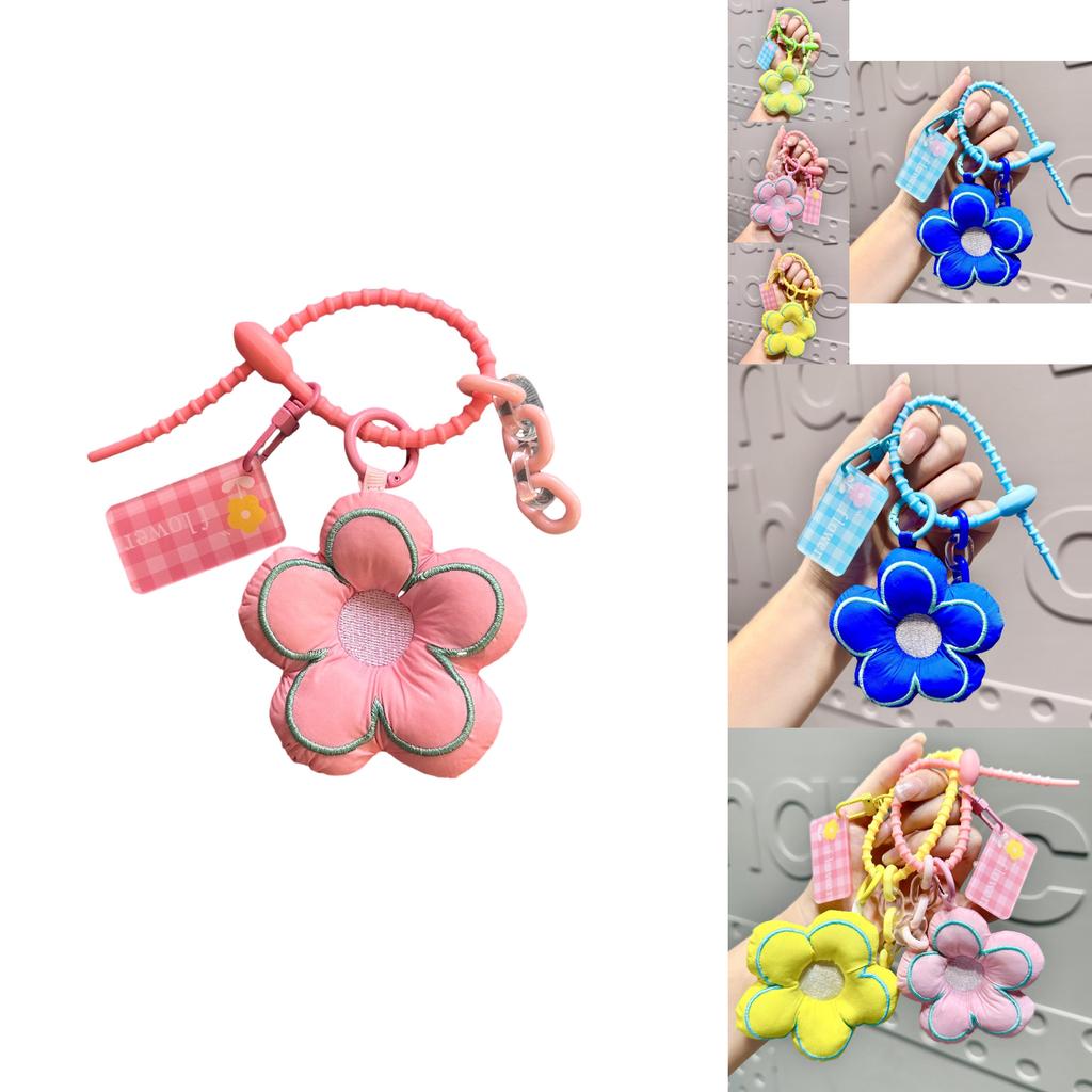 Charming Floral Fabric Keychain Accessory For Bags And Backpacks In Vibrant Colors