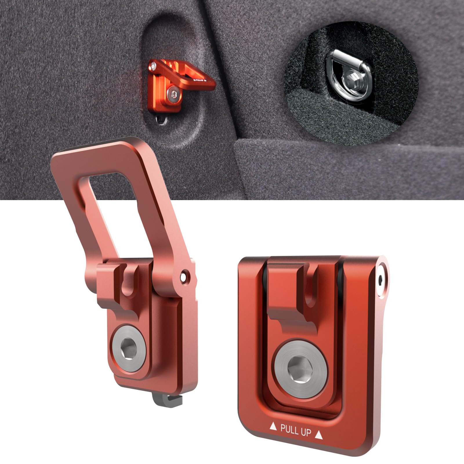 

Alumania Full Billet Aluminum Luggage Hooks Compatible with Part Number of Compatible with Corolla Yaris (Red) 58460-33020 (Set 1) (VU-TH01-MT)