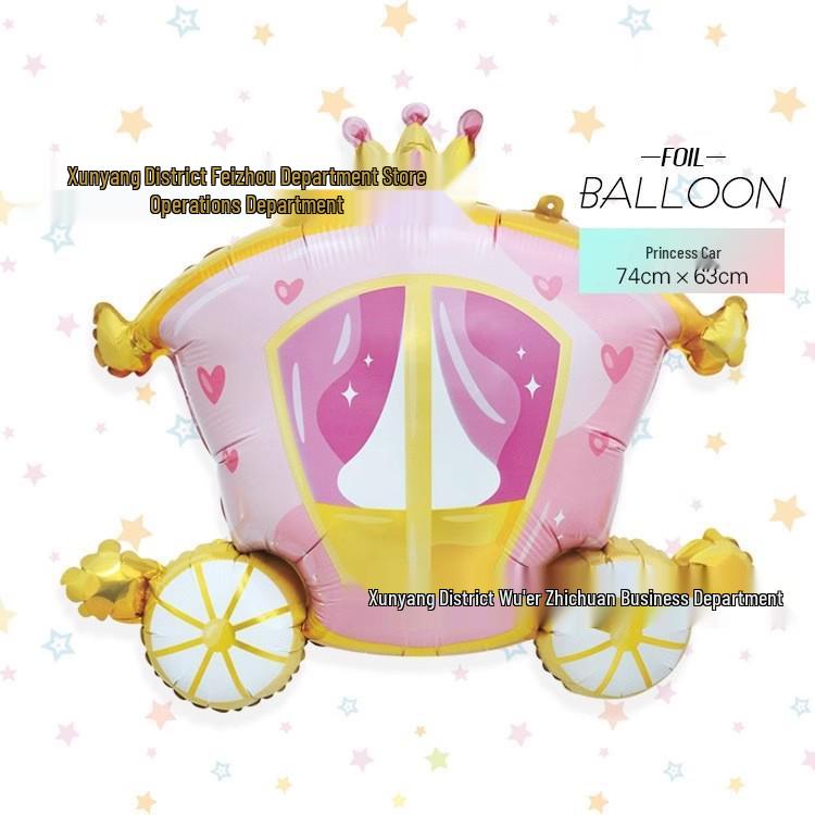 Traumprinzessin Schloss Kürbis Kutsche Folienballon - Schaukelbär Geburtstagsparty Dekoration Requisite