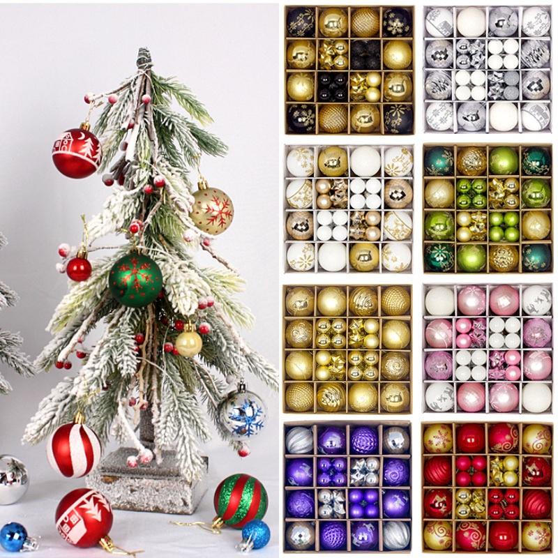 44Pcs Christmas Ball Ornament Set Big Xmas Tree Hanging Pendant Snowflake Merry Christmas Decoration 2025 New Year Party Gift