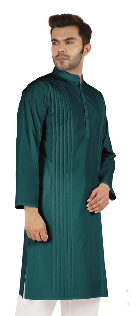 Atasi Cotton Kurta Solid Ethnic- Festive Long Shirt W  Pintuck Traditional Indian Wear For