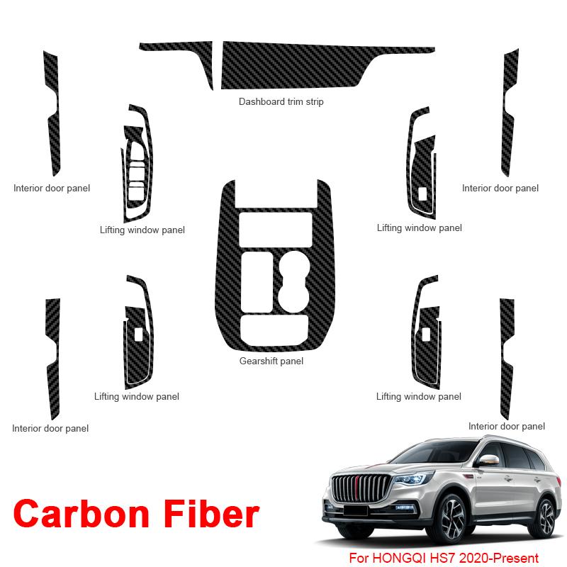 Samolepka do interiéru vozu pro HONGQI HS7 2020-2025 zvedací okenní panel, nálepka na převodovku, fólie na palubní desku, vnitřní autopříslušenství