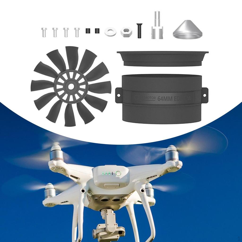 64mm Ducted Fan and Brushless Motor Kit Parts, DIY Modified Remote Control Edf Jet for RC