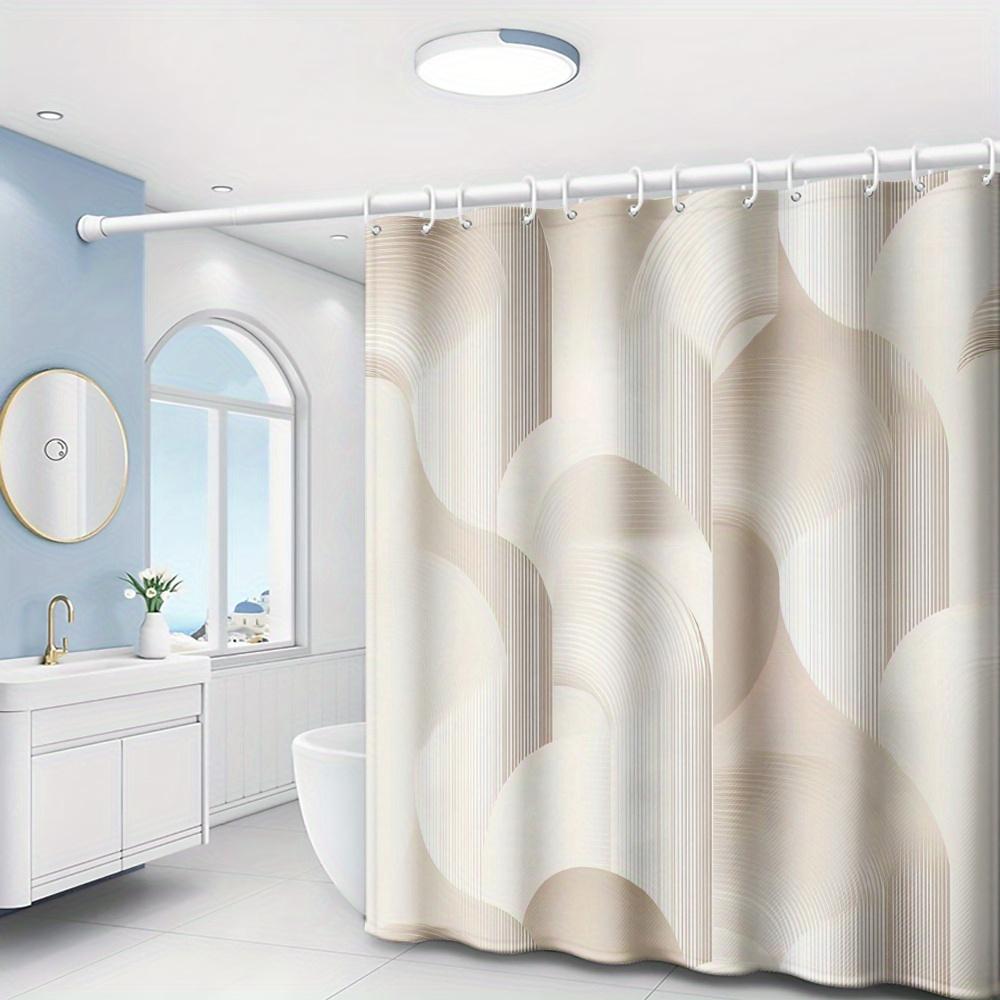 Easy Clean Shower Curtain With Hooks Mildew Resistant For Home And Commercial Use