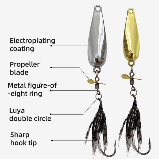 5 Stück 9,1 cm/3,2 g 9,3 cm/4,5 g 9,7 cm/7 g Fliegenfischen Köder mit Spinnerblatt Weitwurf Rotierende Pailletten Löffel Spinnerbait Bass Angelzubehör
