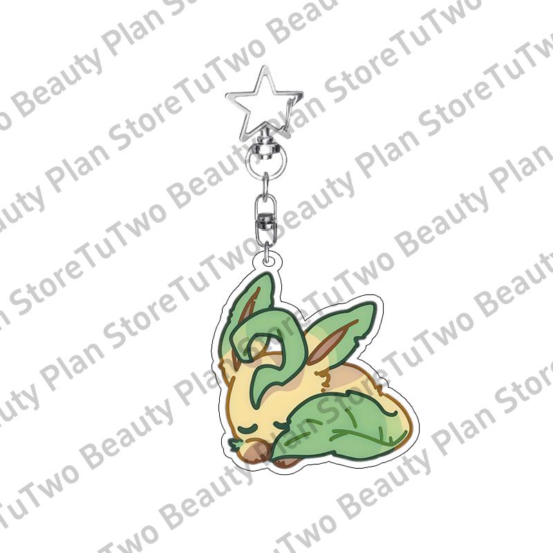 Kawaii Cartoon Anime Eevee Sylveen Glaceon Flareon Jolteon 5cm Acrylic Keychain Accessories Cute Bag Pendant Gifts for Friends