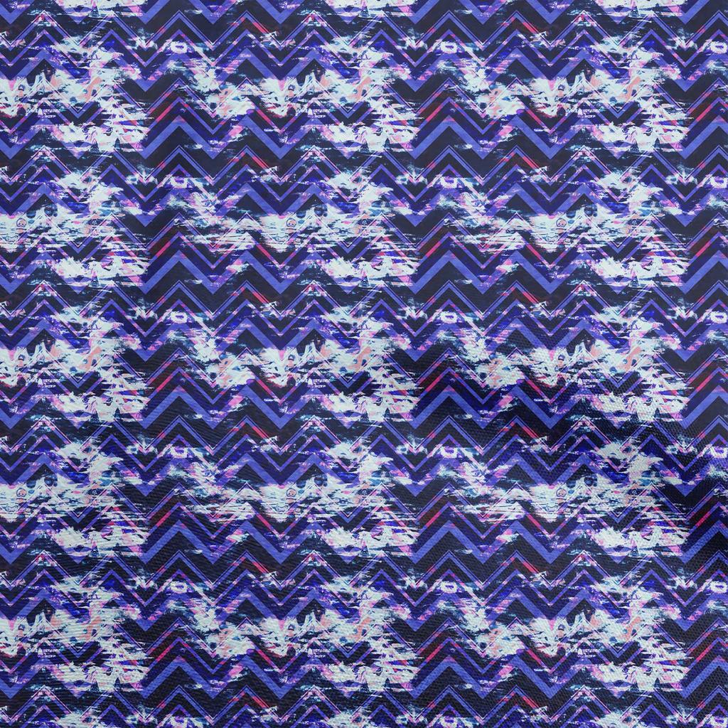 oneOone Cotton Flex Blue2 Stoff, abstrakt, Zickzack, Nähen, Basteln, Projekte, Stoffdrucke, Meterware, 40 Zoll