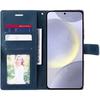 Hülle - E.F.CONNECTION - für Samsung Galaxy S24 Plus - PU-Leder Marineblau - 2 gehärtete Gläser - Magnetverschluss