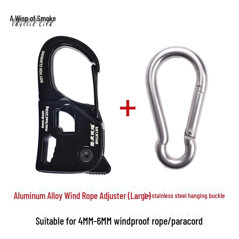 Aluminum Alloy Self-Locking Tent Rope Tensioner for Outdoor Camping