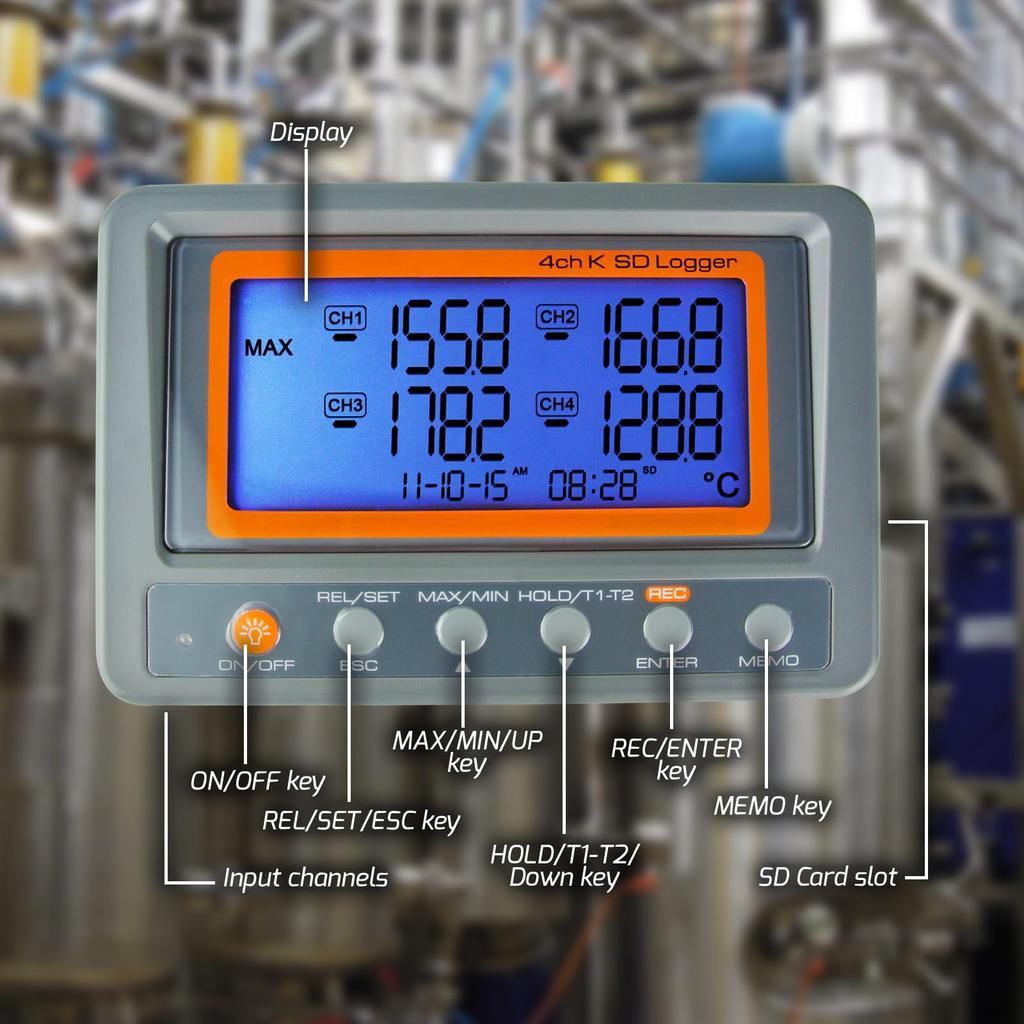 Gain Express Thermoelement-Thermometer Typ K, SD-Karte, Datenloggerfunktion mit 2 Thermoelementsonden Typ K und 8 GB SD-Karte, japanische Anleitung