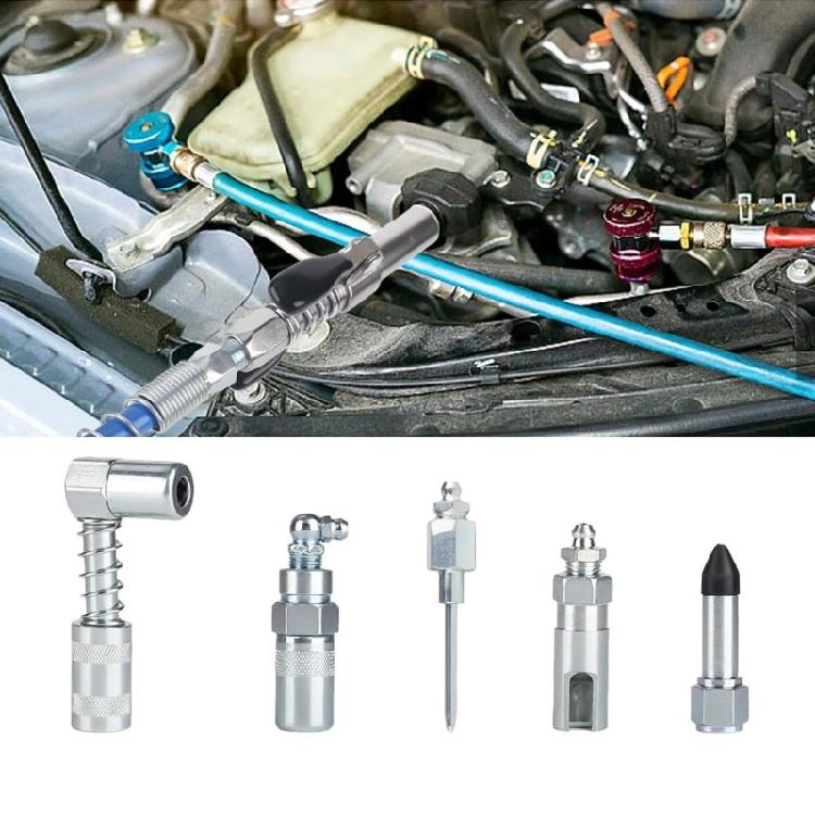 Mundstück für Fettpresse mit Schmiernippel-Adapter, Fettpressen-Aufsatz, flexibler Verlängerungsschlauch, Kupplung