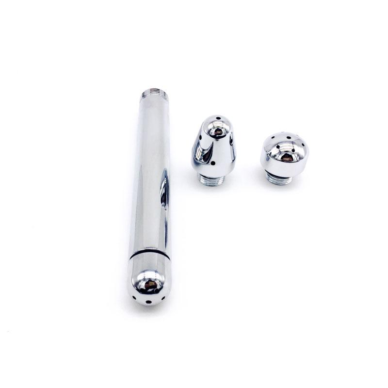 Faucets Brushed Anal Douche Cleaning Enemator with 3 Styles Head Plug Enema Metal Anal Cleaner