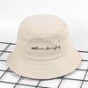 Simple Bucket Hats Letter Embroidery Unisex Adult Sun Hat Outdoor Street Couple Fisherman Hat