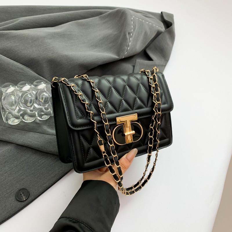 Chic Fashionable Small Square Bag Pu Leather Handbag For Women In Black Orange White чёрный