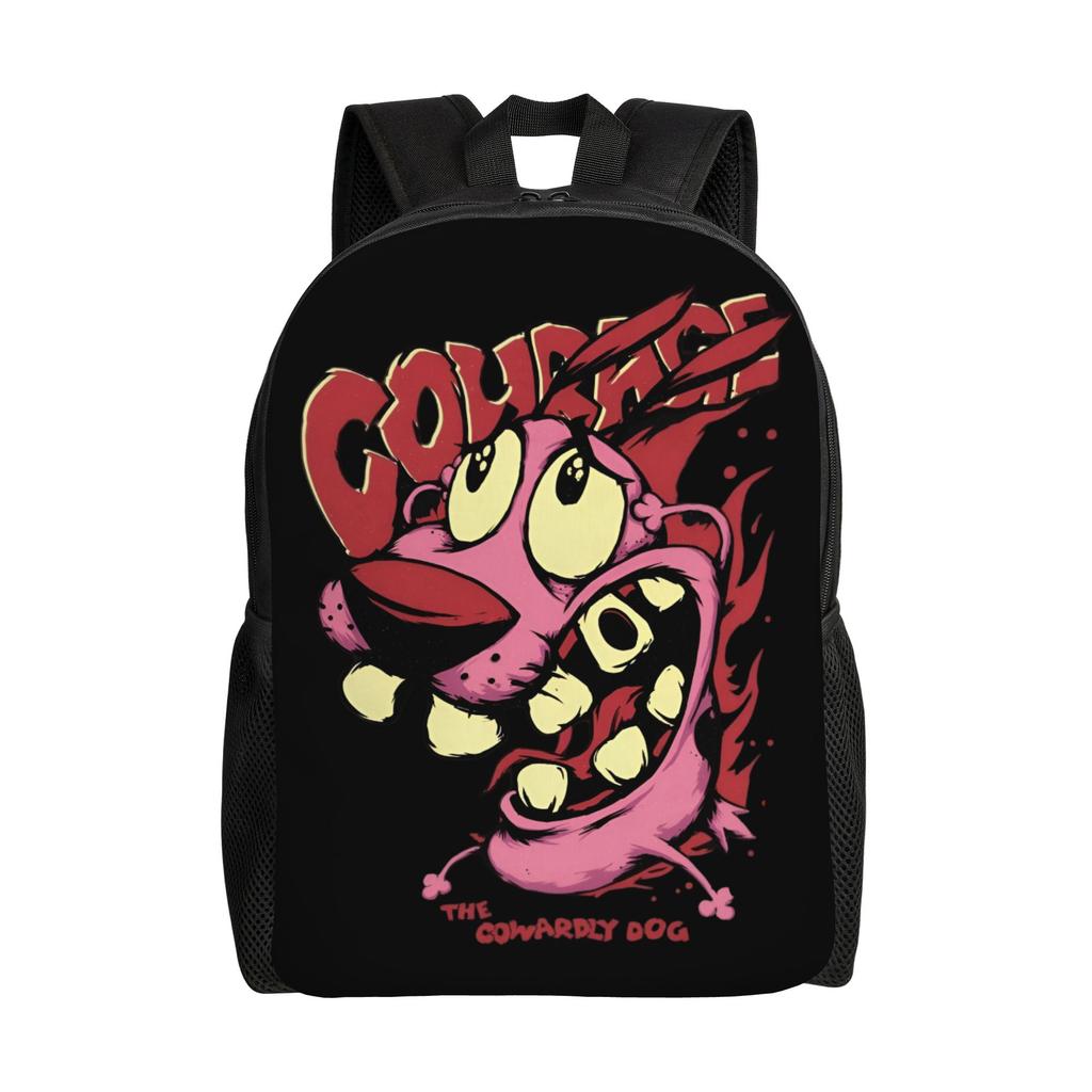 Cowardlyes Dogs Anime Backpack for Men Women School College Students Bookbag Fits 15 Inch Laptop Comedy Horror Bags