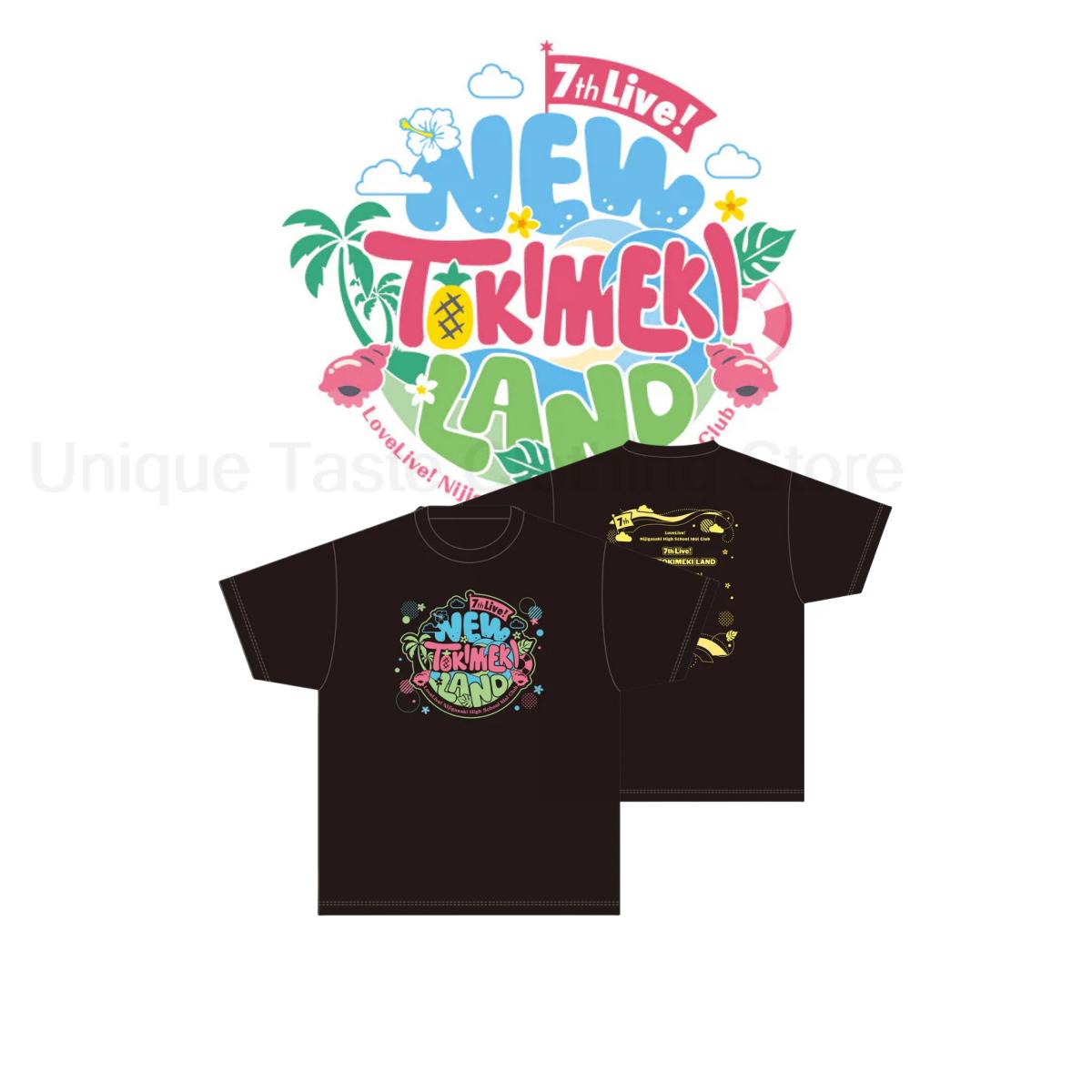 

LoveLive Nijigasaki High School Idol Club T Shirt 7th Live NEW TOKIMEKI LAND Same Print Tshirt Cotton Short Sleeve Tee Tops S