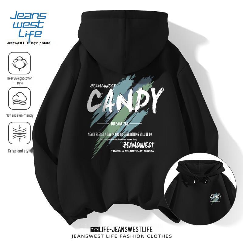 JEANSWEST LIFE Men's American Style Hooded Sweatshirt