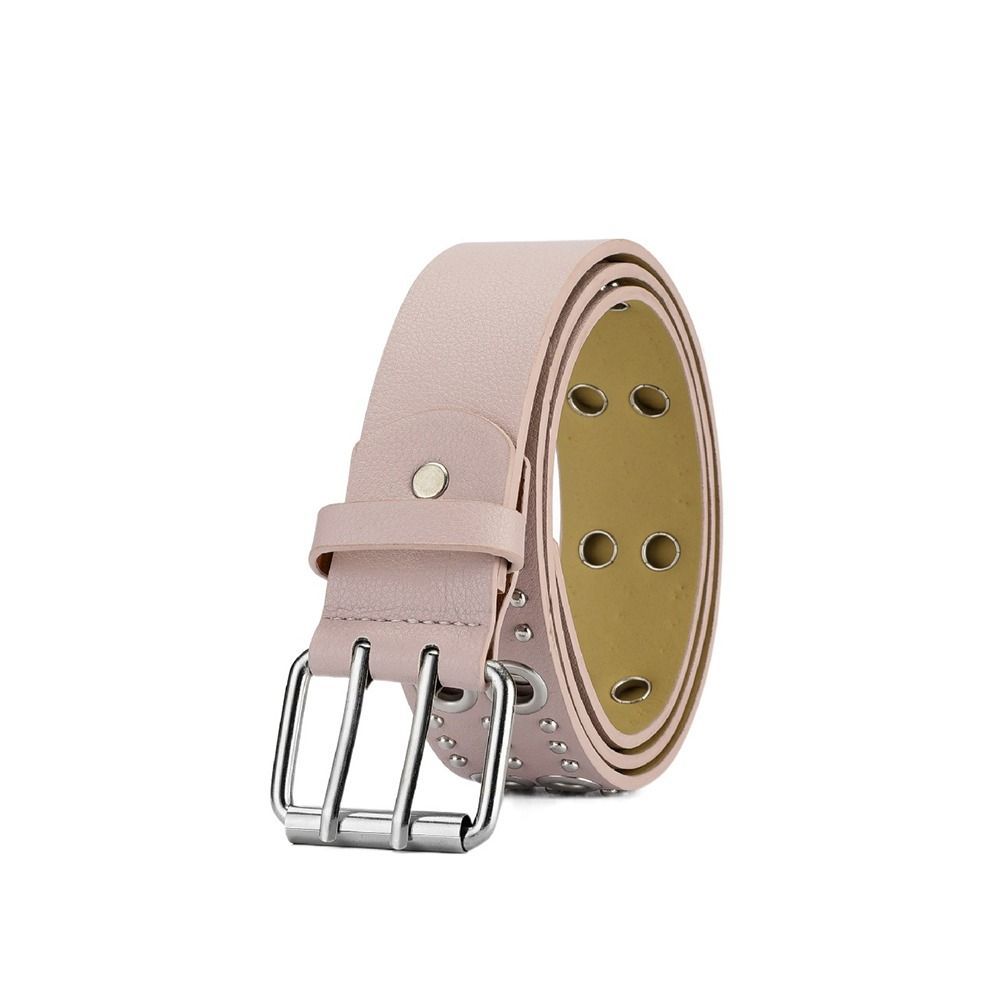 Personality Jeans For Men For Women Fashion Rivet Waistband Waist Strap PU Leather Belt Waist Belt
