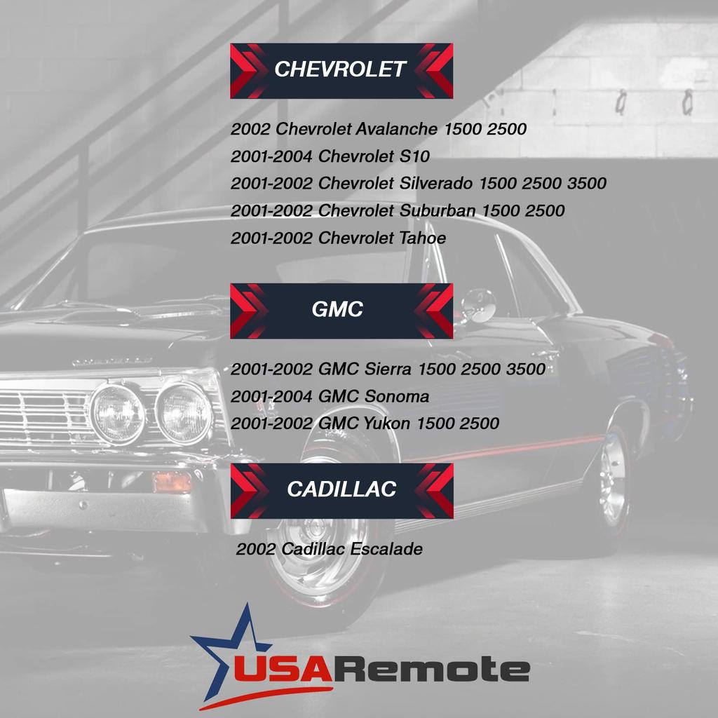 2001 2002 Key Fob Keyless Entry Remote Control for Cadillac Escalade/Chevrolet Avalanche S10 Silverado