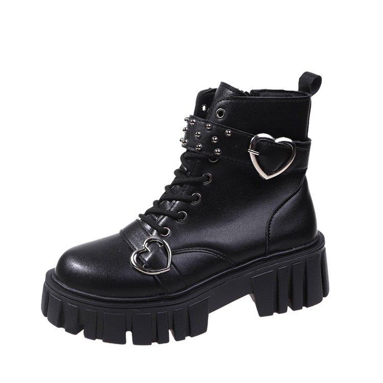 

2024 осень новые европейские и американские ботинки Martin женские повседневные однотонные черные на шнуровке ветровки женские 35 чёрный