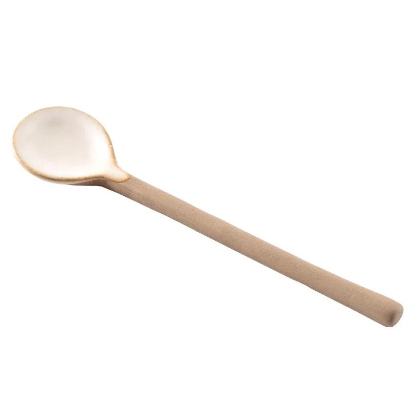4.5inch Stoneware Coffee Ceramic Vintage Long Handle Yogurt Milk Mixing Afternoon Tea Small Tea