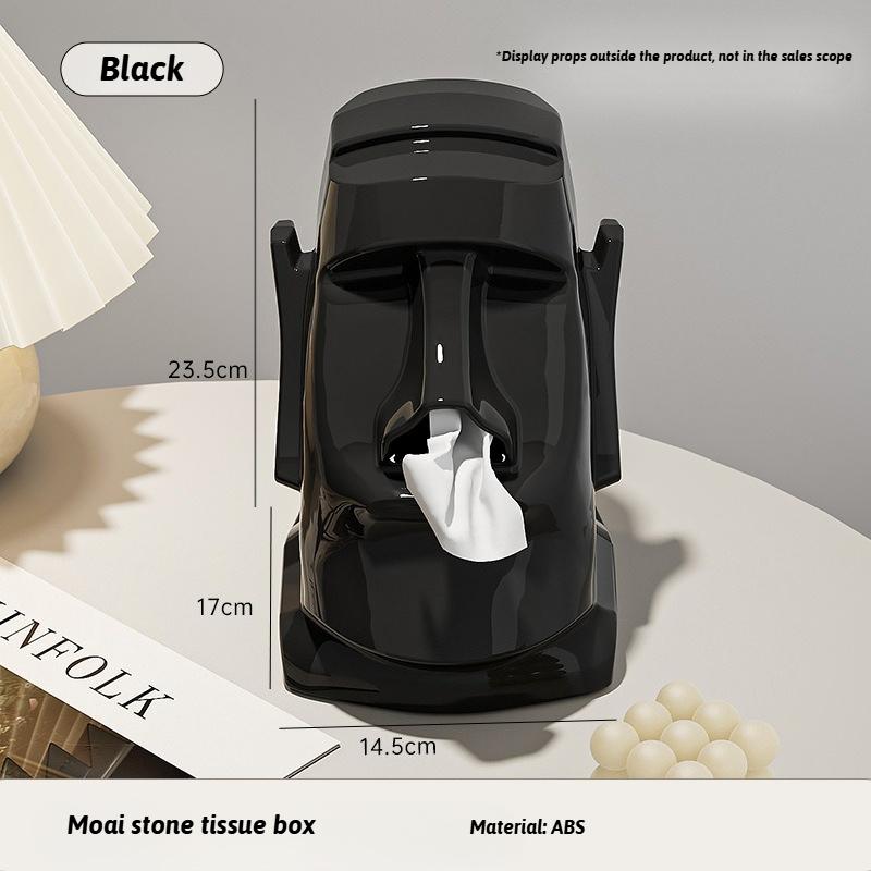 Glasses Earphone Storage Rack Multi-Function Desktop Storage Creative Moai Tissue Box for Bedroom or Office Table Decorative
