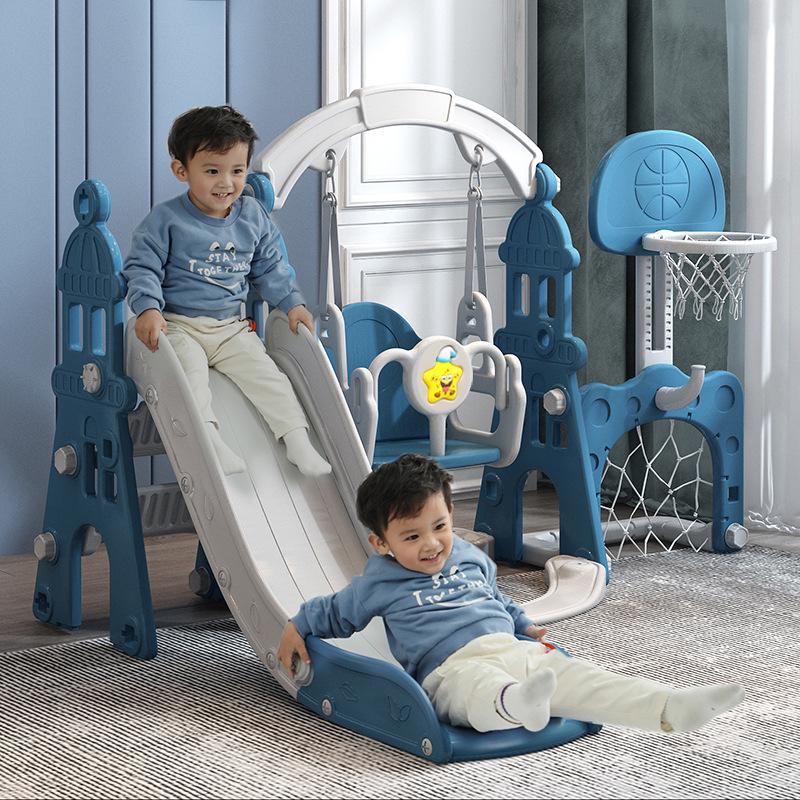 4-in-1 Indoor/Outdoor Kids Playset: Slide, Swing & More
