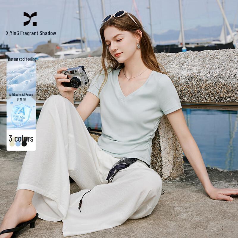 Women s V-Neck Slim Fit Short Sleeve T-Shirt L