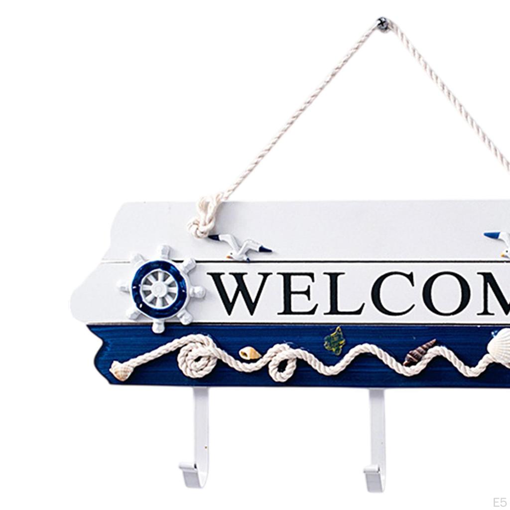 Bemalte Willkommens-Wandhaken Dekorative Garderobe aus Holz Einfache Installation Vielseitige Aufhängung