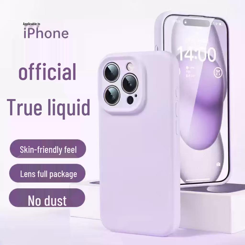 Liquid Silicone Case for iPhone 15 Pro Max with Full Lens Coverage