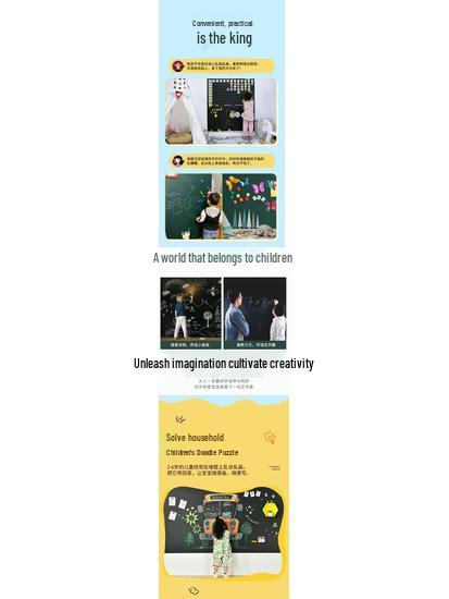 Self-Adhesive Children's Chalkboard Wall Sticker - Removable & Writable for Home Teaching