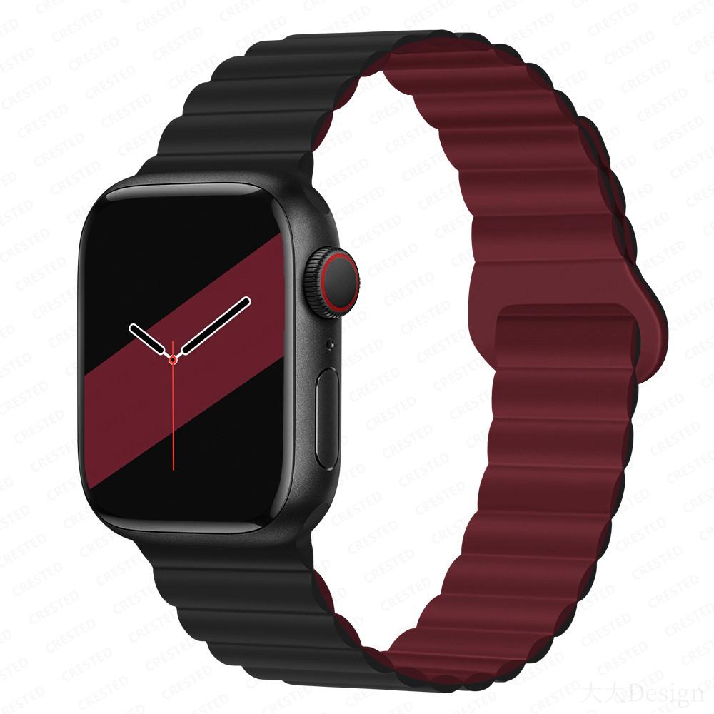 Silicone Loop magnetic strap for Apple watch band 44mm 40mm 45mm 49mm 41mm 38mm 42mm Bracelet iWatch series 8 3 SE 6 7 Ultra 2 9