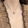2024 Light Luxury Red Pomegranate Clavicle Pendant Necklace - Unique Design for Women
