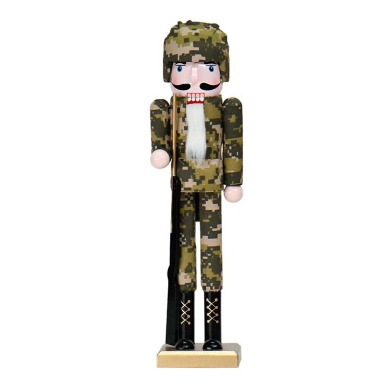 

Soldier Wood Sculpture Christmas Theme Desktops Ornament Tabletop Statue Jewelry Stylish Holiday Decoration for Home 1