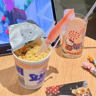 Fourchette Calamar Sèche Drôle Fourchette Vaisselle Nouilles en Tasse Fruits Fourchette Nouilles Instantanées Fourchettes Déjeuners Bento Fourchettes Pique-Aliment Cure-Dent