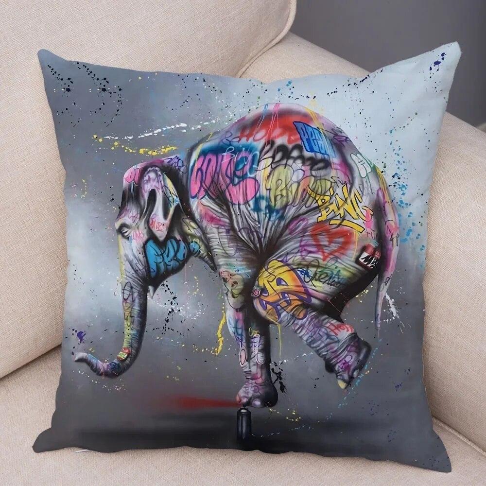 Home Decor Abstract Street Art Animal Cushion Cover Graffiti Gamepad Sofa