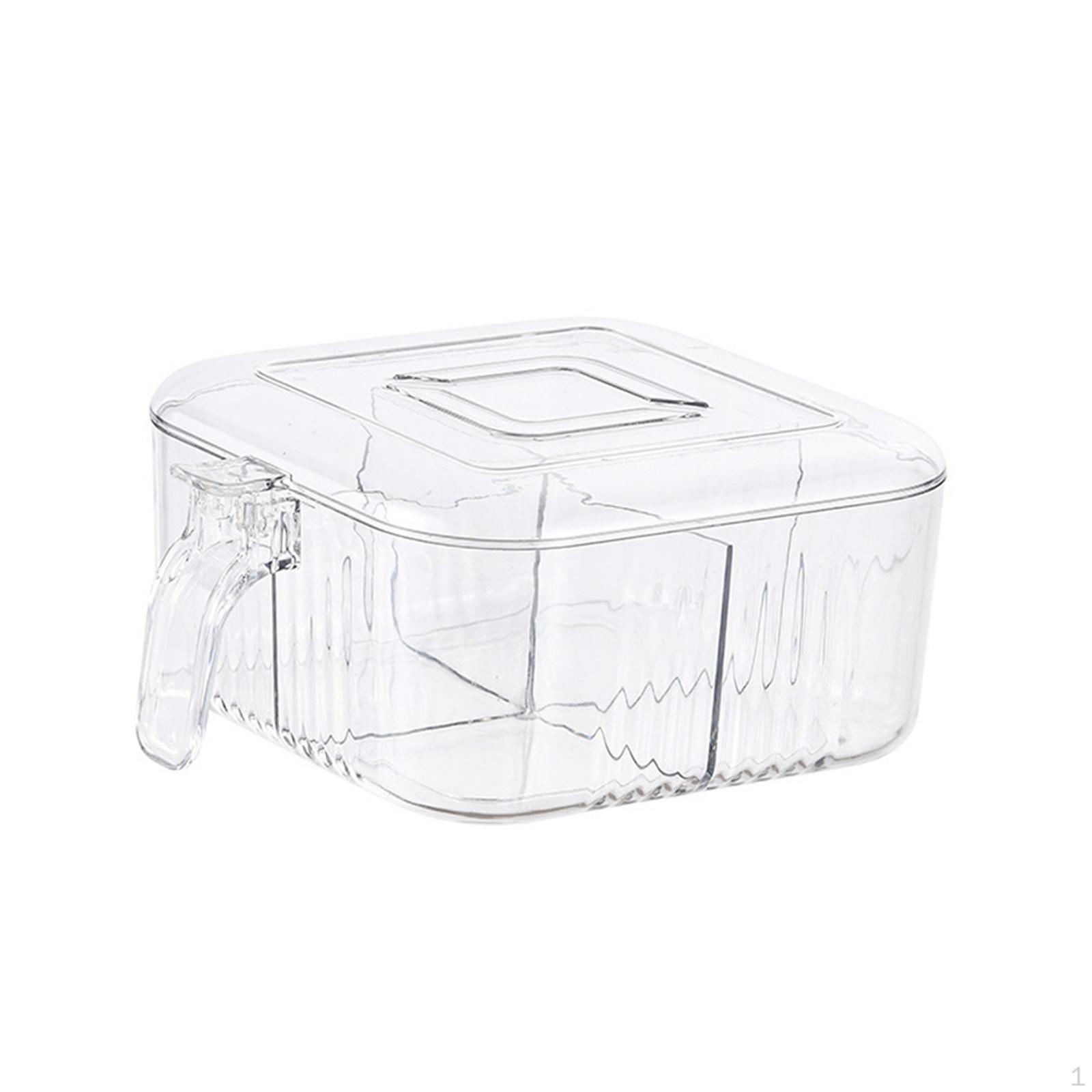 4 Storage Compartments Seasoning Box for Dining Table Home Kitchen