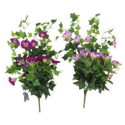 Artificial Morning Glory Flower Garland Lifelike Reusable Faux Hanging Vines Plant for Wedding Party Patio Balcony Wall