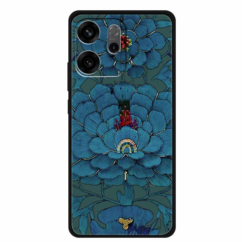 For Oppo Reno14 F Case 3D Flowers Emboss Phone Cases for Oppo Reno 14 F Reno14F 5G Back Protective Covers Soft Silicone Bumper