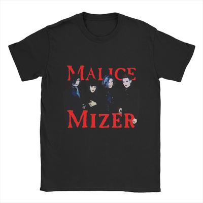 MALICE MIZER Baumwoll-T-Shirt für Herren Beach Voyage Tour Band Streetwear T-Shirts O-Ausschnitt Harajuku Tees Übergroße Muster Tops