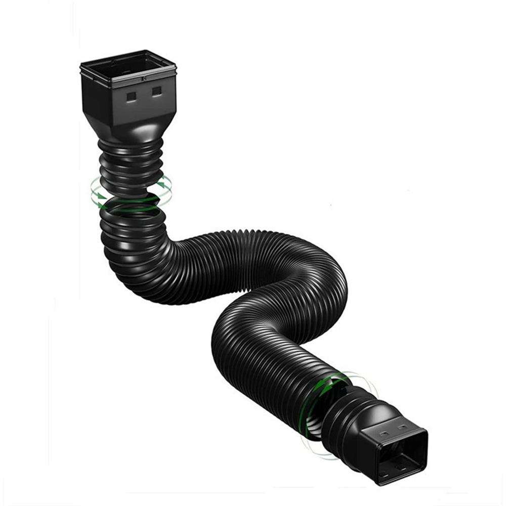 Drain Away Downspout Extender Rain Gutter Downspout Extension Flexible PE Extendable Drain Away Extender for Outdoor Villa Round