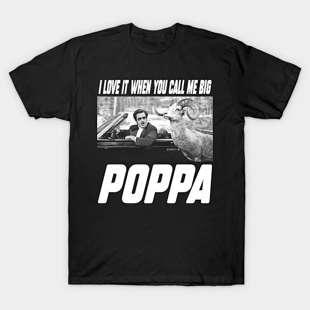 

Men Black Print T-shirt Big Poppa - Robert Goulet + Will Ferrell Snl No-Cut Transfer Paper Print Cotton Tshirt M