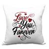 Valentine's Day Letters Black and White Cotton Linen Super Soft Peach Leather Velvet Pillowcase Sofa Home Cushion Cover