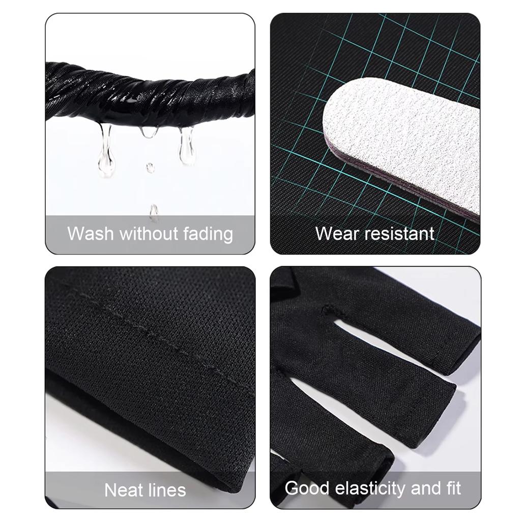 Anti UV Gloves Gel Professional Protection Gloves For ManicuresProtect Hands Nail Art Stretchy Fingerless Glove For Home Outdoor