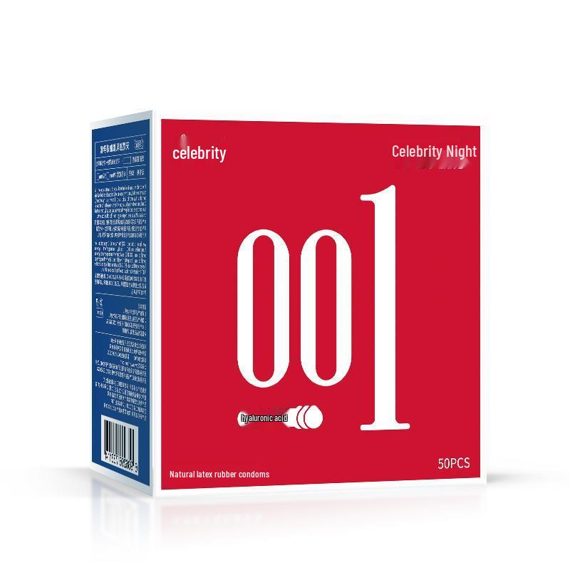 Celebrity Night 001 Ultra-thin Hyaluronic Acid Lubricated Condoms - 100 Pcs, Wash-free, Safety Adult Products