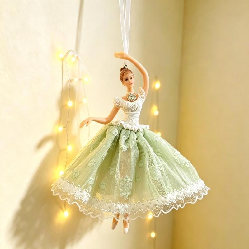 Fascinating Ballet Dancer Ornament Feature Detailed Tulle Skirt And Durable Plastic Construction Artistic Christmas Accessories