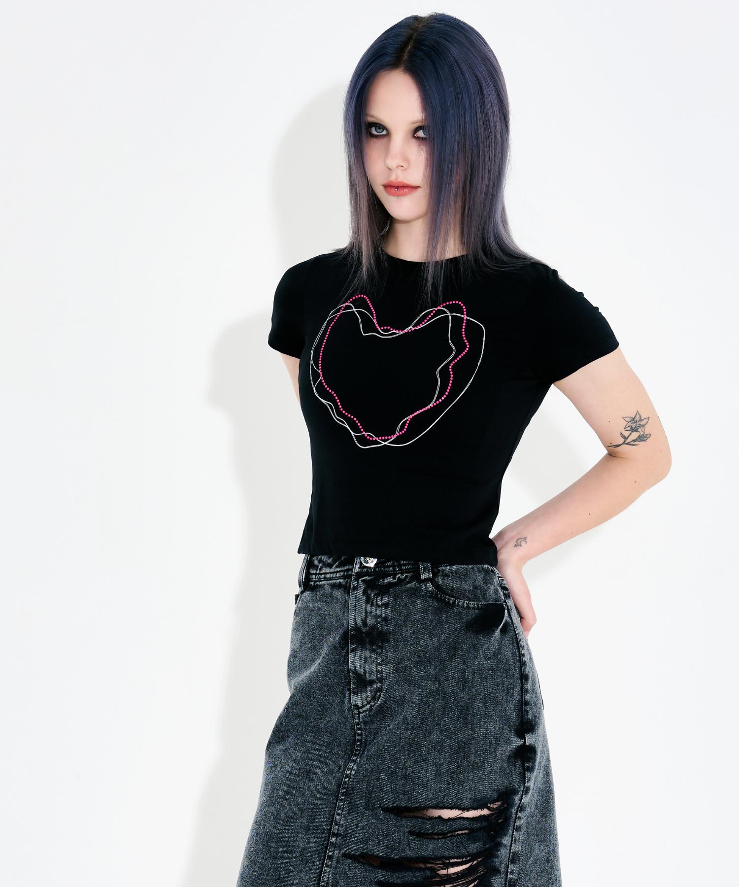 Wordog Hotfix Crop Top Black Black/S