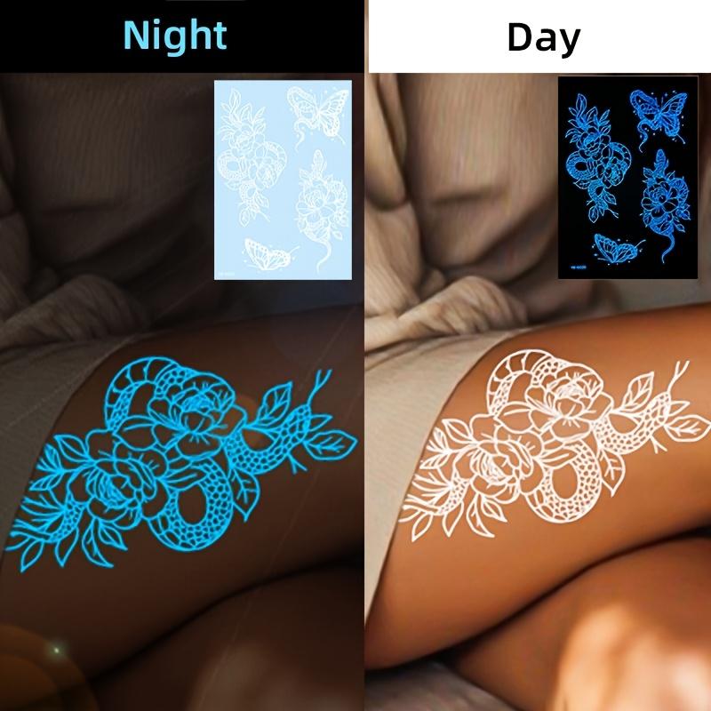 For Women Men Long Lasting Flowers Fake Tatoo Finger 4sheets/set Body Art Luminous Waterproof Temporary Tattoo Sticker Butterfly Home